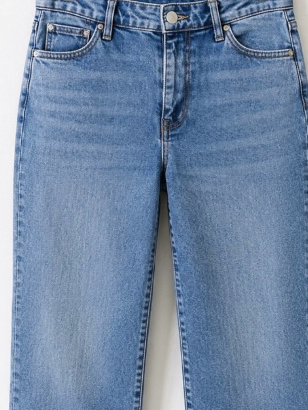 FRAME The Borrowed Mid Rise Straight Leg Jeans in Ricochet Blue 32